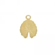 Breloque / Pendentif feuille de nénuphar en laiton 9x13 mm Doré à l'or fin mat x1