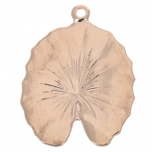 Breloque / Pendentif feuille de nénuphar en laiton 19x24 mm Doré Rose x1