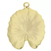 Breloque / Pendentif feuille de nénuphar en laiton 19x24 mm Doré à l'or fin x1