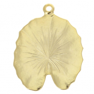Breloque / Pendentif feuille de nénuphar en laiton 19x24 mm Doré à l'or fin x1