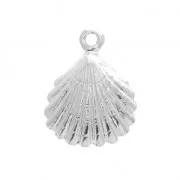 Breloque / Pendentif coquillage pour la création de bijoux DIY 13x18 mm Argenté x1