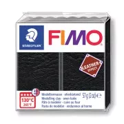 Pâte Fimo effet cuir 57gr Noir (n°909)