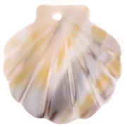Pendentif coquillage en acétate de cellulose 19x18.5 mm effet Naturel x1