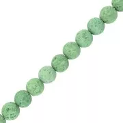 Perles Rondes 6 mm en Pierre de Lave teintée - Vert clair x15