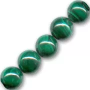 Perles rondes 8 mm en pierre gemme Malachite x10