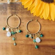 Perles rondes 6 mm en pierre gemme Malachite x15