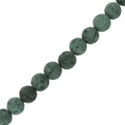 Perles Rondes 6 mm en Pierre de Lave teintée - Vert foncé x15|raw }}