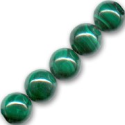 Perles rondes 3.8 à 4.5 mm en pierre gemme Malachite x20|raw }}