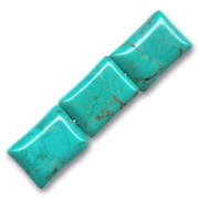 Perles rectangles imitation Turquoise 20x15 mm x4|raw }}