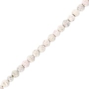 Perles Rondes 4 mm en Pierre de Lave teintée - Blanc x20