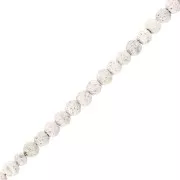 Perles Rondes 4 mm en Pierre de Lave teintée - Blanc x20