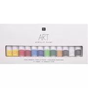 Set de 12 tubes de peinture acrylique de 12 ml - Art par Rico Design - basiques