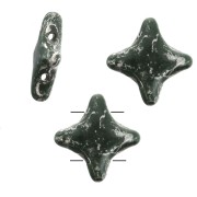 Perles en verre Star Beads par Perles & Co 11x11mm Opaque Vert Sapin Picasso x30