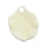 Pendentif coquillage en acétate de cellulose 14x17 mm Blanc ivoire x1