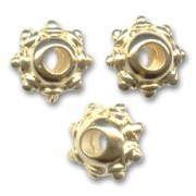 Perles Intercalaires 10x6 mm doré à l'or fin x5