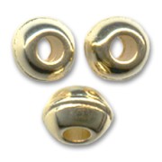 Perles gros trous 9 mm doré à l'or fin x5
