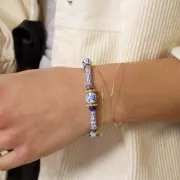 Perles rondelles forme fleur 10 mm - Doré à l'or fin x5