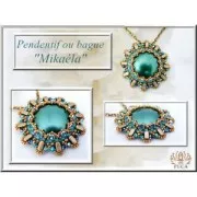 Cabochon rond en verre par Puca® 18 mm Opaque Jonquil Bronze x 1