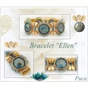 Cabochon rond en verre par Puca® 18 mm Opaque Jonquil Bronze x 1