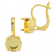 Dormeuses porte-cabochon 1028/1088 8 mm doré à l'or fin x2