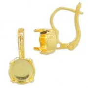 Dormeuses porte-cabochon 1028/1088 8 mm doré à l'or fin x2