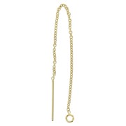 Chaines d'oreilles traversantes  maille Forçat ronde 80 mm en Gold filled (or laminé)   x2