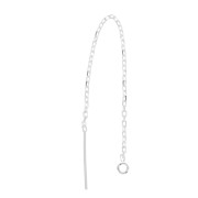 Chaines d'oreilles traversantes  maille rectangle limée 80 mm en Argent 925 x2