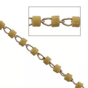 Chaîne avec perles Miyuki Delica 11/0 DB2106 1.70 mm Laiton brut/Moutarde x10cm