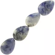 Perles en pierre gemme Sodalite du Brésil gouttes plates 14x10 mm x5