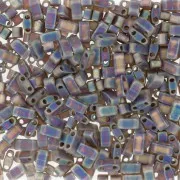 Miyuki Half Tila Beads 5x2.3x1.9 mm  HTL-135FR Matte Transparent Root Beer AB x10g