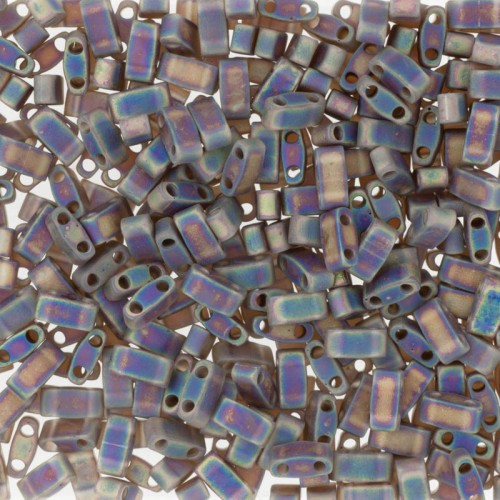 Miyuki Half Tila Beads 5x2.3x1.9 mm  HTL-135FR Matte Transparent Root Beer AB x10g