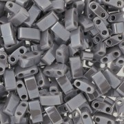 Miyuki Half Tila Beads 5x2.3x1.9 mm  HTL-443 - Opaque Gray Luster x10g|raw }}