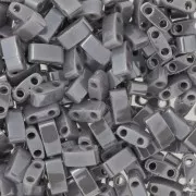 Miyuki Half Tila Beads 5x2.3x1.9 mm  HTL-443 - Opaque Gray Luster x10g