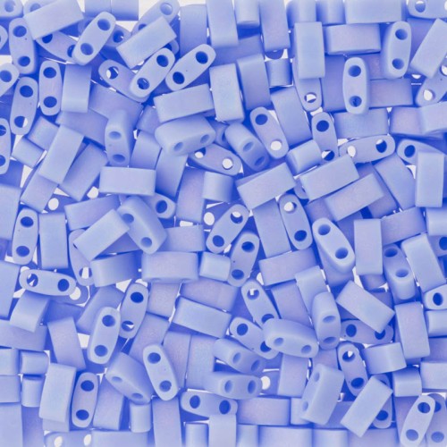 Miyuki Half Tila Beads 5x2.3x1.9mm HTL-494FR -Matte Opaque Lght Periwinkle AB x10g