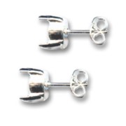 Clous d'oreilles porte-cabochon 8 mm sans anneau Argent 925 x2