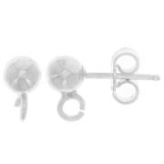 Clous d'oreilles boule 5 mm en Argent 925 x2