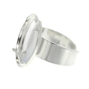 Bague serti à griffes pour cabochon fond plat 20 mm en Argent 925 x1|raw }}