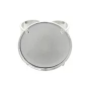 Bague serti à griffes pour cabochon fond plat 20 mm en Argent 925 x1