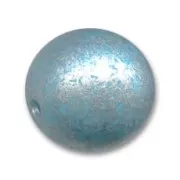 Perle ronde 18 mm Argenté/Aquamarine