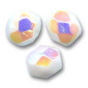 Facettes 6 mm Opaque White AB x25