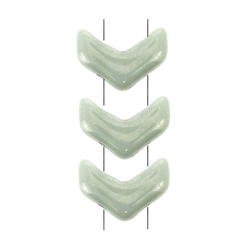 Perles en verre Chevron Beads 10x4 mm Opaque Luster Green x30