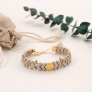 Perles en verre Chevron Beads 10x4 mm Opaque Luster Green x30