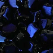 Perles en verre Ginko Duo 2 trous 7.5x7.5 mm Jet Azuro x10g