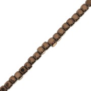 Mini perles cubes imitation hématite 2x2 mm Light Copper x39 cm