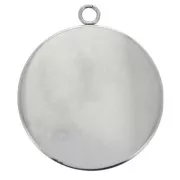 Serti pendentif pour cabochon rond fond plat 30 mm en Acier inoxydable 304 x1