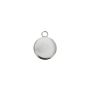 Serti pendentif pour cabochon rond fond plat 8 mm en Acier inox x1
