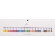 Set de 18 tubes de peinture acrylique de 12 ml - Art par Rico Design - basiques