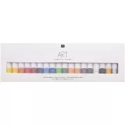 Set de 18 tubes de peinture acrylique de 12 ml - Art par Rico Design - basiques