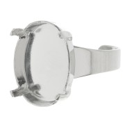 Bague serti ovale 4120 18x13 mm - Rhodié x1