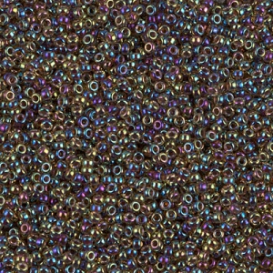 Rocaille Miyuki 15/0 357 - Root Beer Lined Light Topaz AB x8g